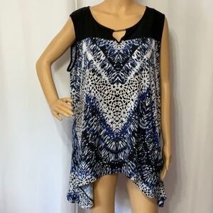 Relativity Women's Asymmetric Patterned Top Size 2X